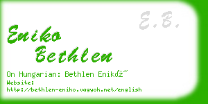 eniko bethlen business card